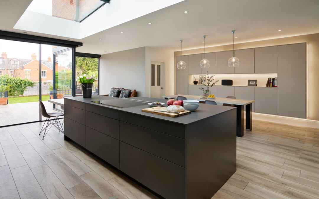 Newbury-Berkshire-contemporary-grey-kitchen-with-glass-roof-light
