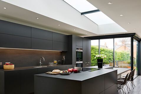 contemporary-black-kitchen-with-rooflight