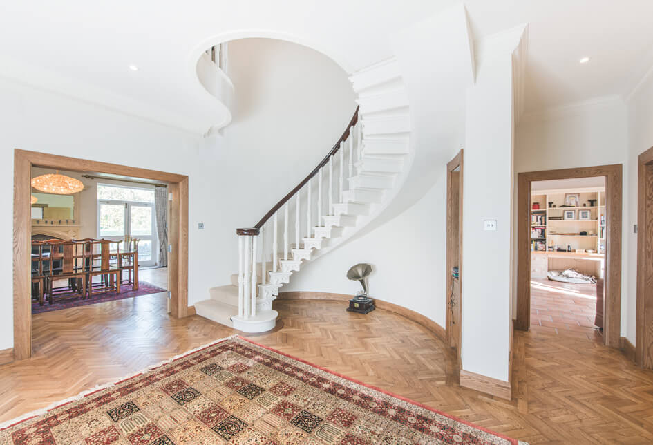 Interior Architecture Design Of White Staircase In Berkshire 